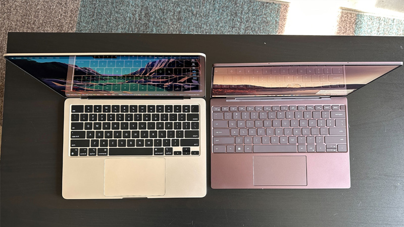 مقایسه لپ تاپ اپل با دل - مقایسه کیبورد و زاویه دید مانیتور