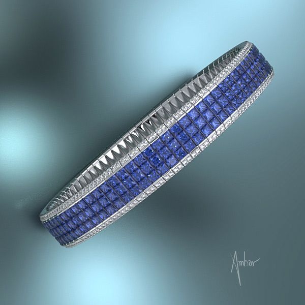 مدل دستبند تنیسی یاقوتی زیبا