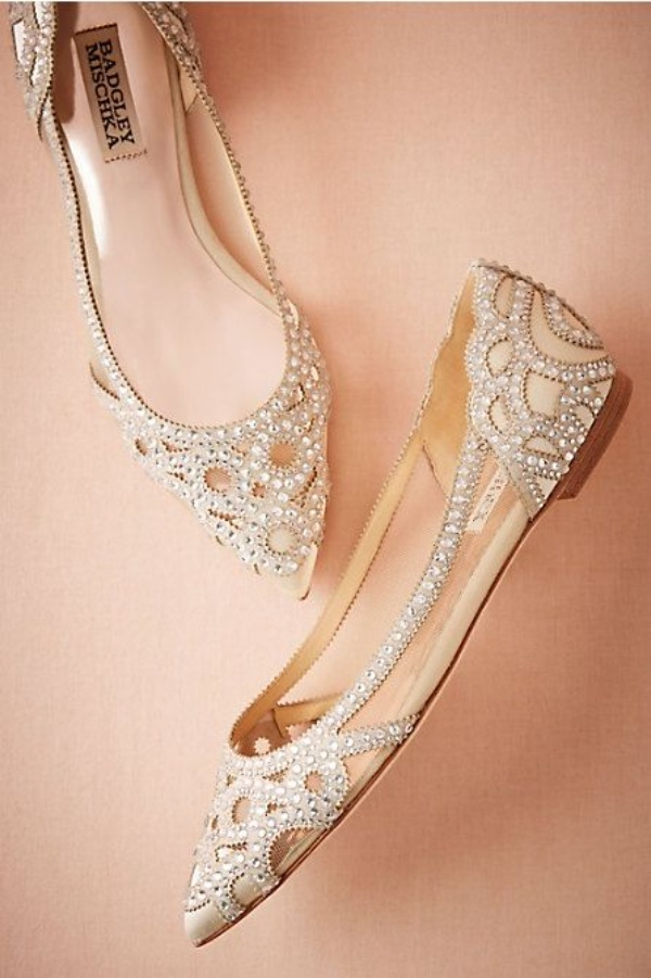 کفش عروس پاشنه تخت زیبا