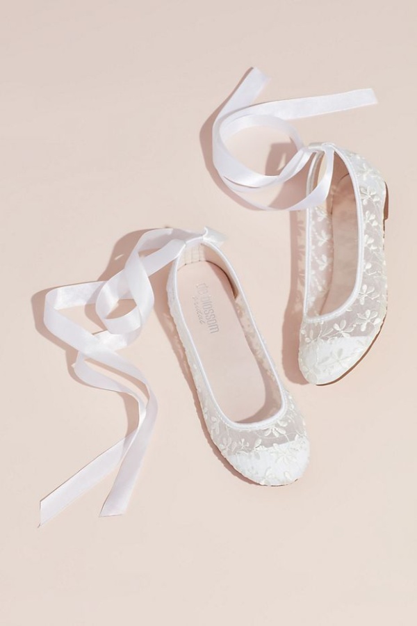 کفش پاشنه تخت عروس زیبا