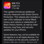 آپدیت iOS 17.3 اپل با یک قابلیت برای زمان سرقت آیفون عرضه شد