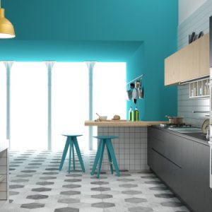 ۳۰ مدل دکوراسیون آشپزخانه آبی | در اقیانوسی از آرامش با لذت غذا بخورید