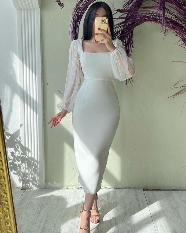 مدل لباس مینیمال فرمالیته سفید و زیبا