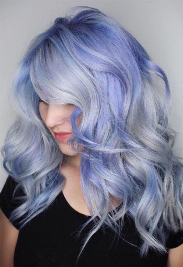 رنگ موی جدید و ترند آبی یخی زیبا