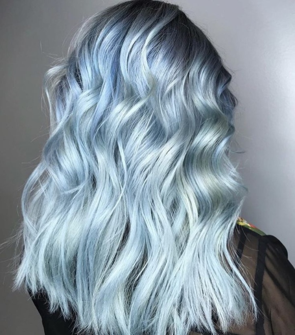 مدل جذاب رنگ موی لاکچری آبی یخی زیبا