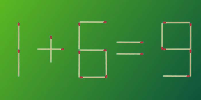با جابجا کردن دو چوب کبریت معادله ۹=۶+۱ رو درست کن و به خودت لقب نابغه بده!