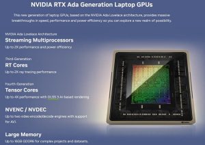 گرافیک جدید RTX 500 و RTX 1000 Ada انویدیا برای افزایش 14 برابری قدرت لپ تاپ‌ها معرفی شد