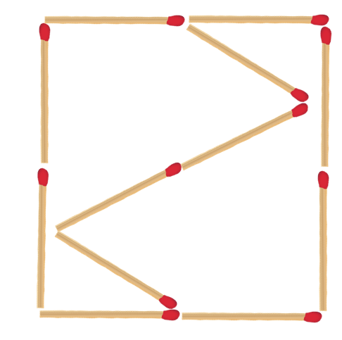 تنها با ۴ چوب کبریت، مربع را به دو قسمت کاملا مساوی تقسیم کنید!