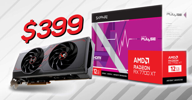 قیمت کارت گرافیک AMD Radeon RX 7700 XT به زیر 400 دلار رسید
