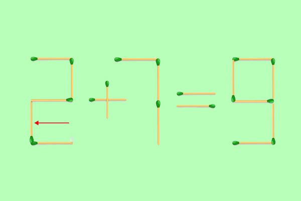فقط در ۵ ثانیه و با یک حرکت هوشمندانه چوب کبریت تساوی ۹=۷+۳ را به شکل درست دربیاورید!