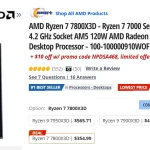 قیمت پردازنده AMD Ryzen 7 7800X3D کاهش یافت